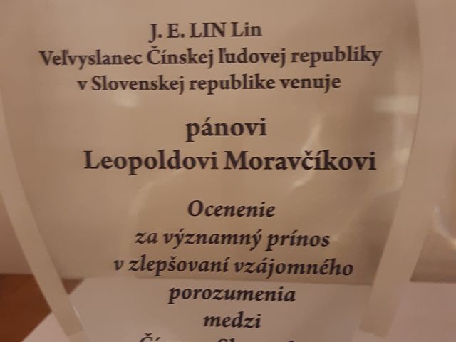 Leopold Moravčík získal ocenenie